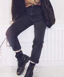 GUESS JEANS | 90s USED GUESS BLACK DENIM PANTS
(デニムパンツ)