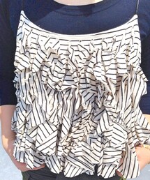 crolla | ボーダーのフリルトップス(キャミソール)