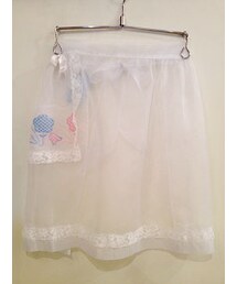 ＶＩＮＴＡＧＥ　シースルーお花刺繍ポケット付エプロン(スカート)