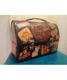 VINTAGE シールコラージュランチＢＯＸ　ＢＡＧ(ハンドバッグ)