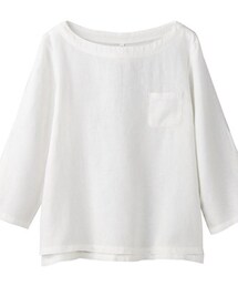 無印良品 | フレンチリネンボートネック七分袖ブラウス(シャツ/ブラウス)