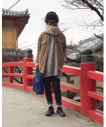 スヌード有り | FISHERMAN’S KNIT REMAKE SNOOD 数種類のフィッシャーマンセータを繋ぎ合わせ スヌードにしましたー☻ 1点物デース☝︎ (ストール/ショール)