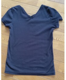 no brand | VネックリブT  (バックスタイルクロス)(Tシャツ/カットソー)