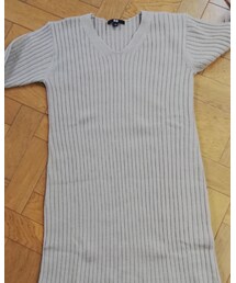 UNIQLO | ワイドリブVネックニットロングワンピース(ワンピース/ドレス)