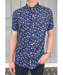 UNEVEN | Blue Mini Fedora S/S Shirt(シャツ/ブラウス)