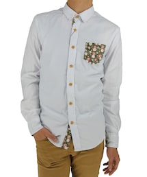 Graphiteclothing | White Posy Pocket Floral Shirt(シャツ/ブラウス)
