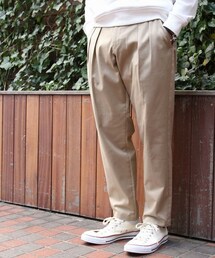 coen | Dickies別注TCツイルストレッチ２タックテーパードパンツ(チノパンツ)