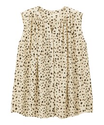 GU | プリントギャザーブラウス(ノースリーブ)NC(シャツ/ブラウス)