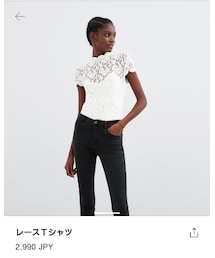 ZARA | レースTシャツ(Tシャツ/カットソー)