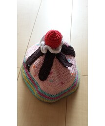 no brand | イチゴケーキのボンボンニット(ニットキャップ/ビーニー)