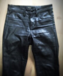 no brand | Black coated skinny pants(その他パンツ)