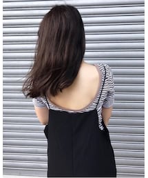 mite | バックデザインボーダーカットソー(Tシャツ/カットソー)