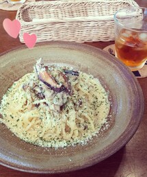 カフェランチ☆ | 牡蠣のクリームパスタ(食器)