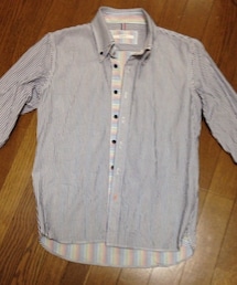 ストライプ切り替え長袖シャツ(シャツ/ブラウス)