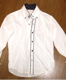 二枚襟シルエットチェックシャツ(シャツ/ブラウス)