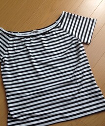 オフショルダーボーダーカットソー/GU(Tシャツ/カットソー)