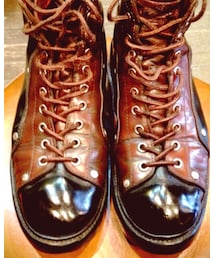 山根靴店 | モンキーブーツ ハイカット 黒×茶 コンビ(ブーツ)