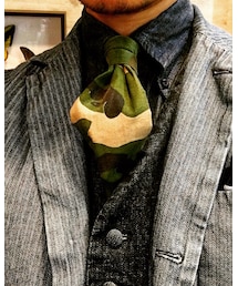 EVISU | BDシャツ sapporo アスコットタイ プレーンノット 迷彩柄(シャツ/ブラウス)