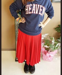 jouetie | トレーナーと赤プリーツ(スウェット)