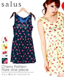 salus | チェリー柄フレアノースリーワンピース(ワンピース)