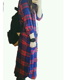 チェックロングシャツ | トップス