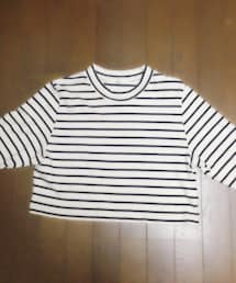 Another Edition | ボーダーショート丈ハイネックカットソー(Tシャツ/カットソー)