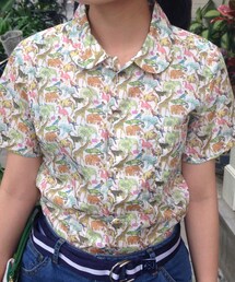 BEAMS BOY | Liberty 印花短袖襯衫(シャツ/ブラウス)