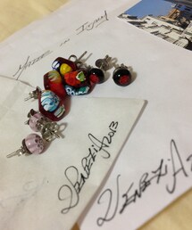 ヴェネツィアガラスのピアスー(ピアス（両耳用）)