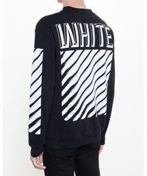 off-white | off-white  Men's Blue ‘white’ print Cotton-jersey Sweatshirt(スウェット)