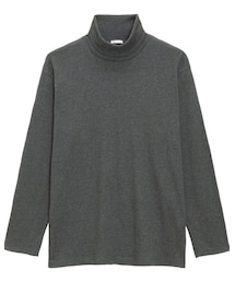 GU | ソフトコットンタートルネックT ¥790 [dark gray] L(Tシャツ/カットソー)