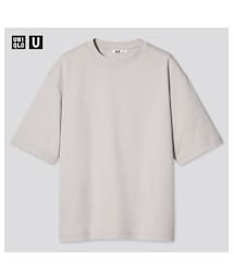 UNIQLO | エアリズムコットンオーバーサイズTシャツ　02LIGHT GRAY　Lサイズ(Tシャツ/カットソー)