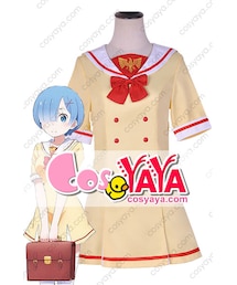 Re:ゼロから始める異世界生活 レム 学生服姿 コスプレ衣装(ワンピース)