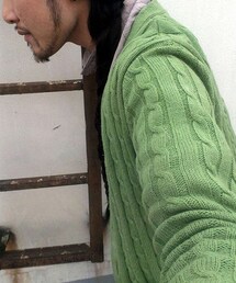 古着开衫绿色系(ニット/セーター)