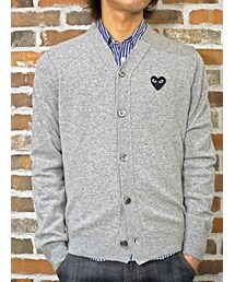 PLAY COMME des GARCONS | 紡毛ラムウール天竺ニットカーディガン(カーディガン/ボレロ)