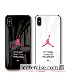 ナイキ nike iphoneXs max/Xs ケース ヨルダン JORDAN iphone10S MAX/10 ケース アイフォン X/10/テン ケース ガラス風 鏡面 iphone8/7 plus スマホケース カップル向け(その他)