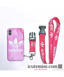 アディダス ADIDAS iphoneXS MAX ケース ストラップ付き カラフル iphoneXs/Xr ケース 大理石柄 iphone10 ケース iphone8/7 plus スマホケース 男女兼用 iphoneX/Xs ペアカバー(その他アウター)