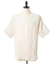 GOLD | LINEN GAUZE BASE BALL SHIRT(シャツ/ブラウス)