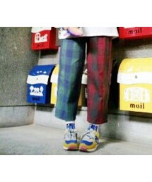 紅格綠格寬褲(その他パンツ)