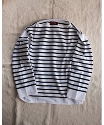 OUTIL | Tricot AAST Naval Border-White×Black(Tシャツ/カットソー)