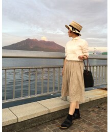 Handmade | リネン100%のハンドメイドのタックギャザースカート(スカート)