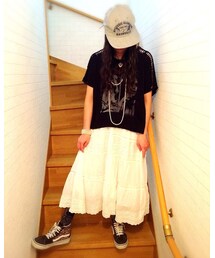 HYSTERIC GLAMOUR | 足を出したかったけど、まだ脱毛してなくて💦あー、1日36時間ほすぃー😩(Tシャツ/カットソー)