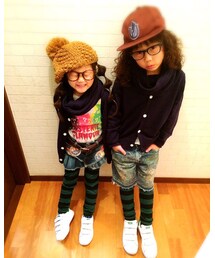 別の日のコーデに重ね着で美容院😅 | その他