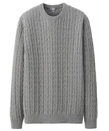 UNIQLO | コットンカシミヤケーブルクルーネックセーター(ニット/セーター)