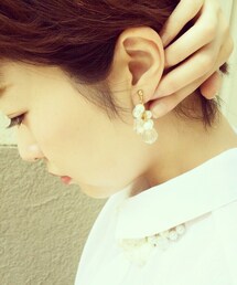 pomponneネックレス5000yen、イヤリング2800yen☆(イヤリング)