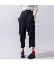 iohll | iohll 前門襟活褶黑色七分褲(その他パンツ)