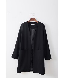 Soulsis 黑色無領雪紡西裝外套(スーツジャケット)