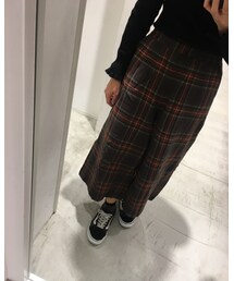 used | ブラウンチェック ワイドパンツ(パンツ)
