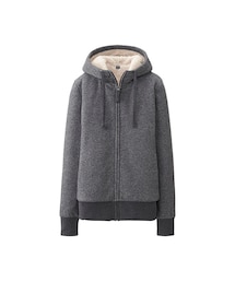 UNIQLO | 女裝 毛絨 休閒連帽外套 (長袖)(モッズコート)