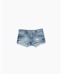 ZARA TRF | 剪洞丹寧百慕達短褲(デニムパンツ)