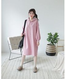 DHOLIC | 裏起毛フードスウェットワンピース(ワンピース/ドレス)